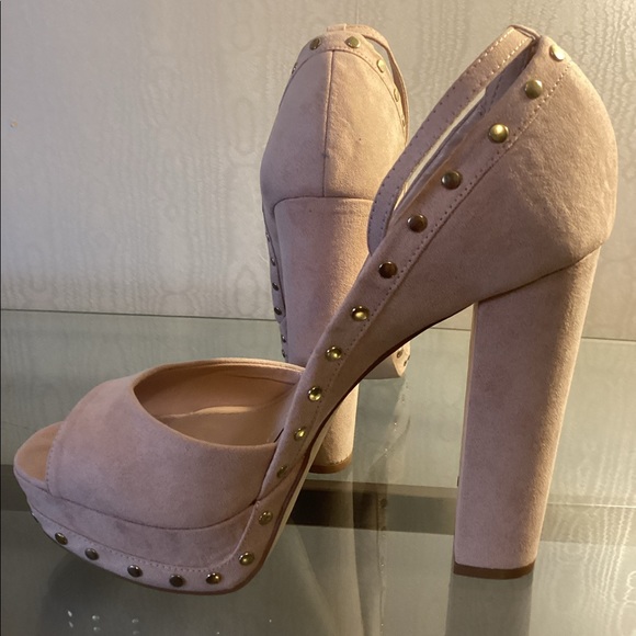 SHOE-DAZZLE STUDDED OPEN TOE PATITA BLOCK HEEL SHOES SZ 9 - Picture 2 of 8